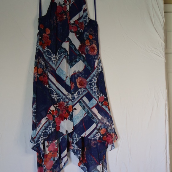 INC NWOT Scarf Flower Halter Handkerchief Dress Size 0X - Picture 7 of 8